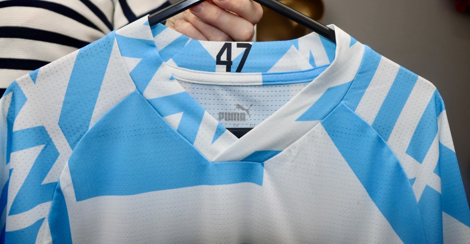 FODEN 47 Manchester City 22/23 Player Issue/Worn Prematch T-Shirt