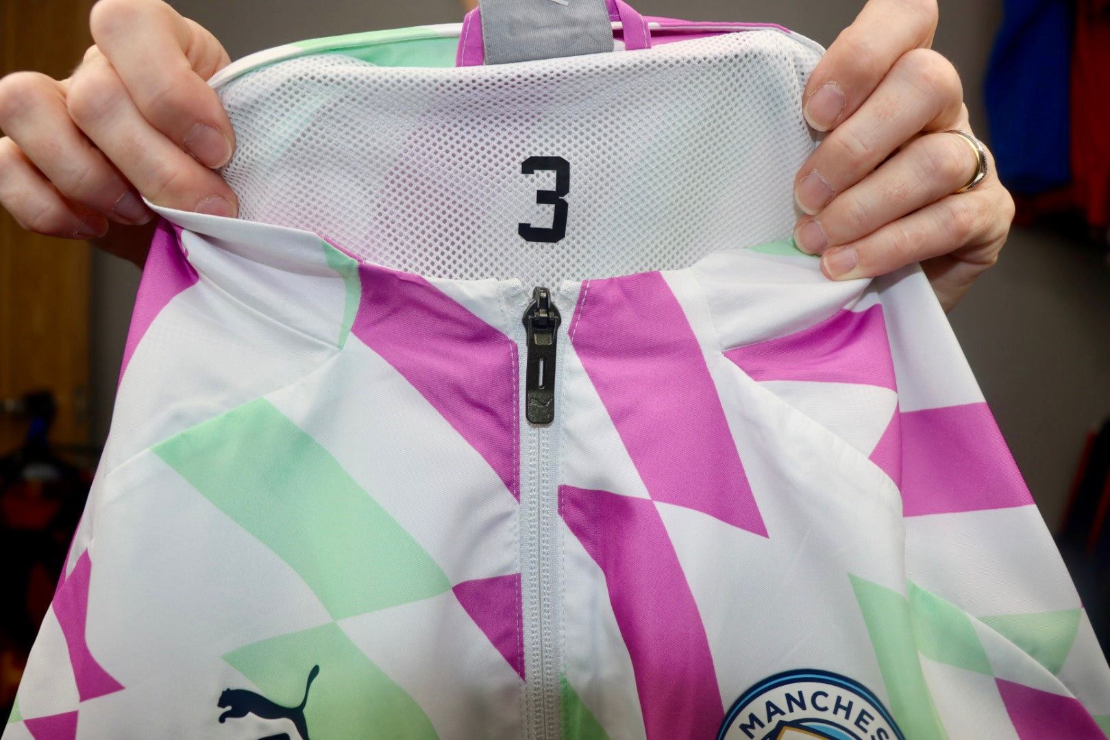 DIAZ 3 Manchester City 22/23 Player Issue/Worn Prematch Track Jacket