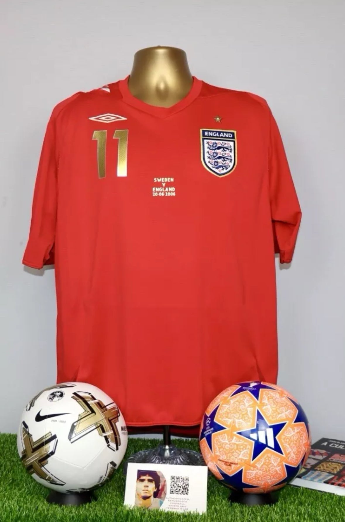 J.COLE 11 2006/08 England Away Shirt