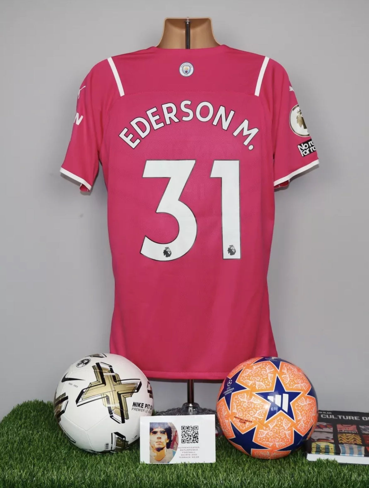 EDERSON M 31 MATCH ISSUED Manchester City 2021/22 Goalkeeper Shirt