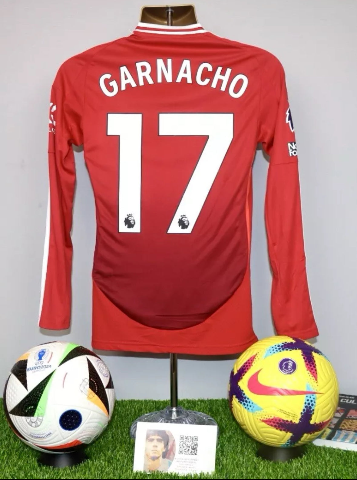 GARNACHO 17 Manchester United 2024/25 L/S Home Shirt BNWT