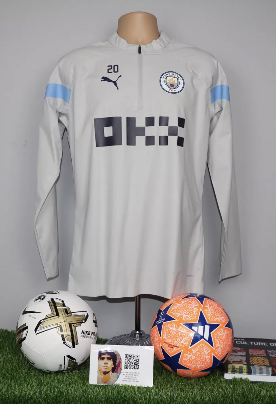 BERNARDO 20 Manchester City Player Issue Worn Treble Winning Season RainCell