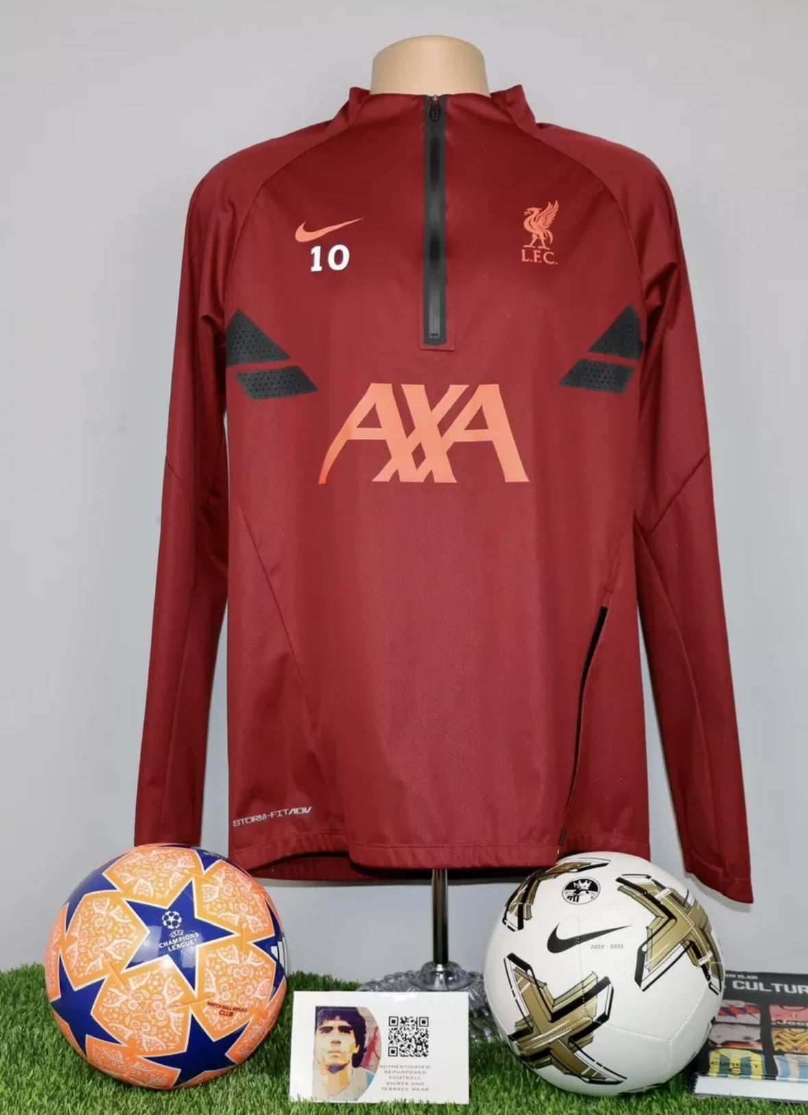 Sadio MANÉ 10 2021-22 Liverpool Player Issue 1/2 Zip Rain Top