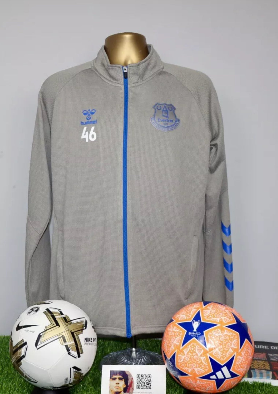 Everton Hummel 20/21 Player Issue/Worn Zip Up 46