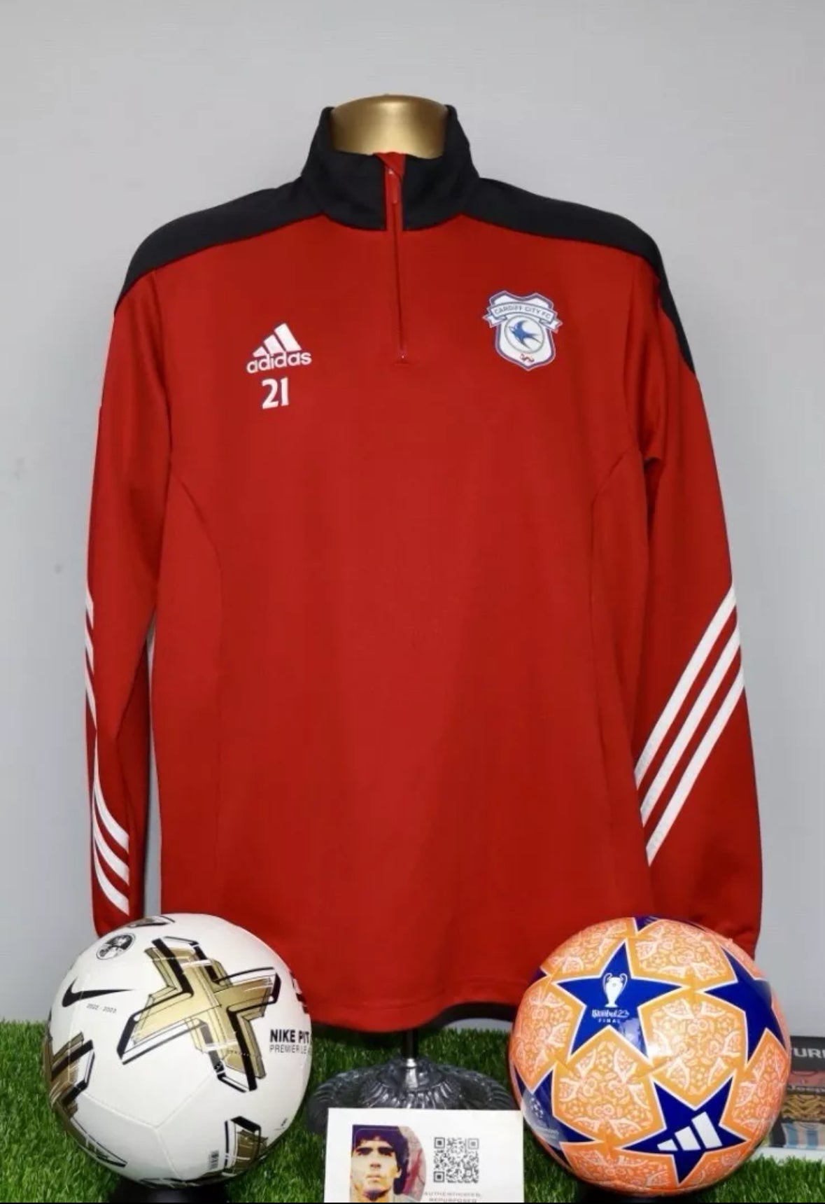 Cardiff City 2015/16 Player Issue Training 1/4 Zip #21