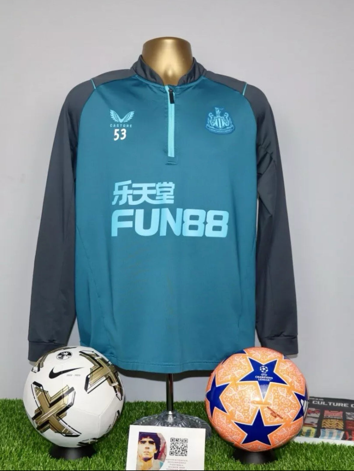 Newcastle United 2022/23 Player Issue 1/4 Zip #53