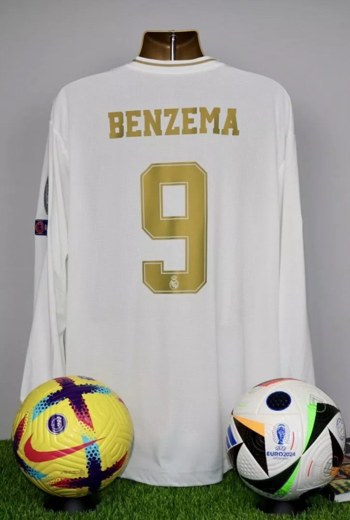BENZEMA 9 Real Madrid 2019/20 L/S Home Shirt