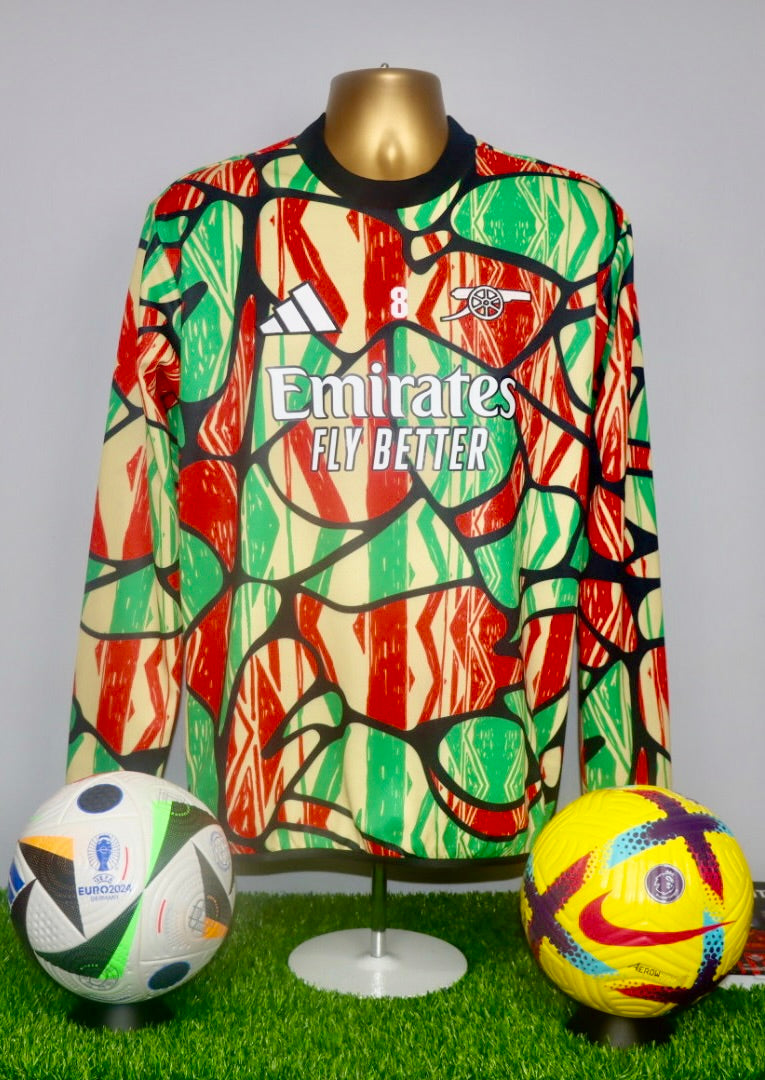 ØDEGAARD 8 2024-25 Arsenal Player Issue Pre-Match Warm Top