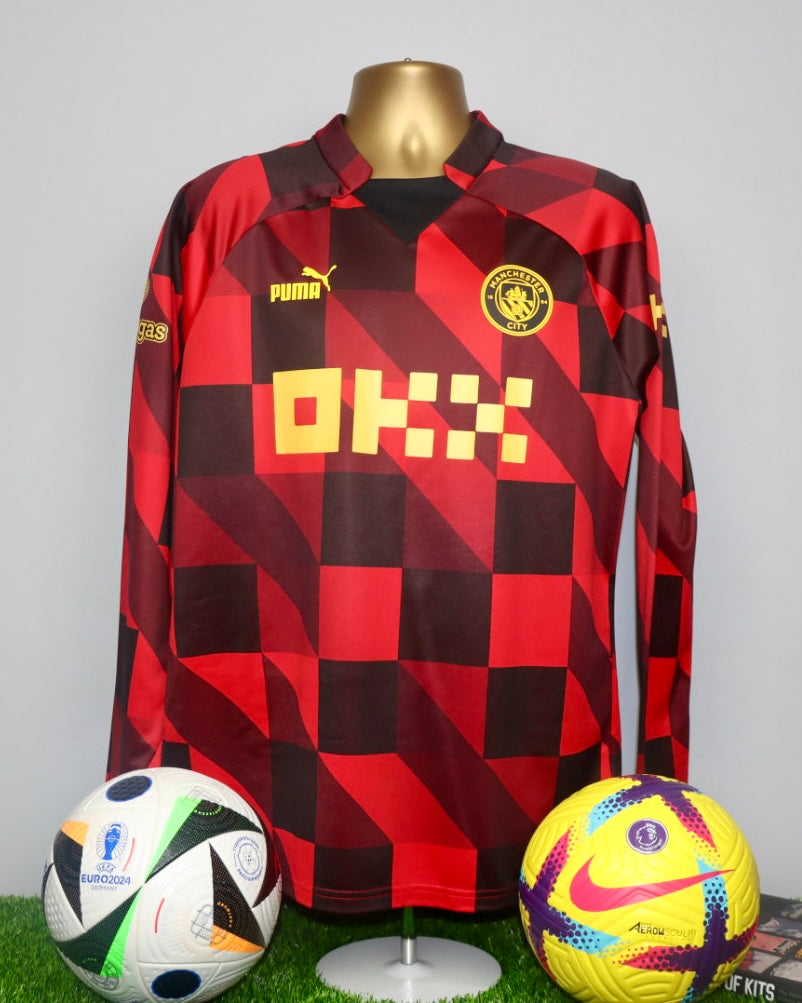 DE BRUYNE 17 Manchester City 22/23 Player Issue/Worn Prematch Sweat Top