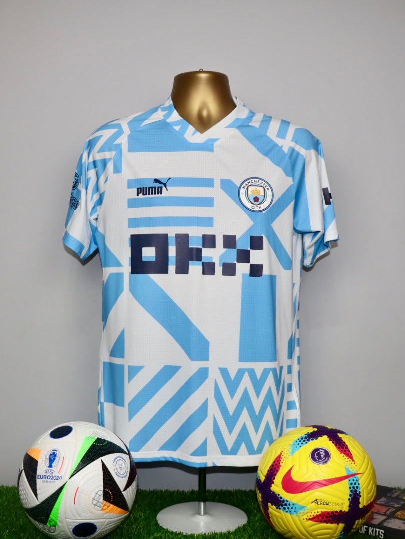 FODEN 47 Manchester City 22/23 Player Issue/Worn Prematch T-Shirt