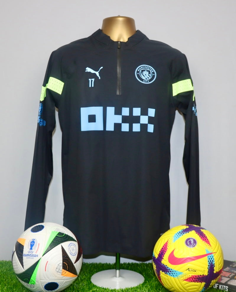 DE BRUYNE 17 Manchester City 22/23 Player Issue Worn Treble  Season RAINCell