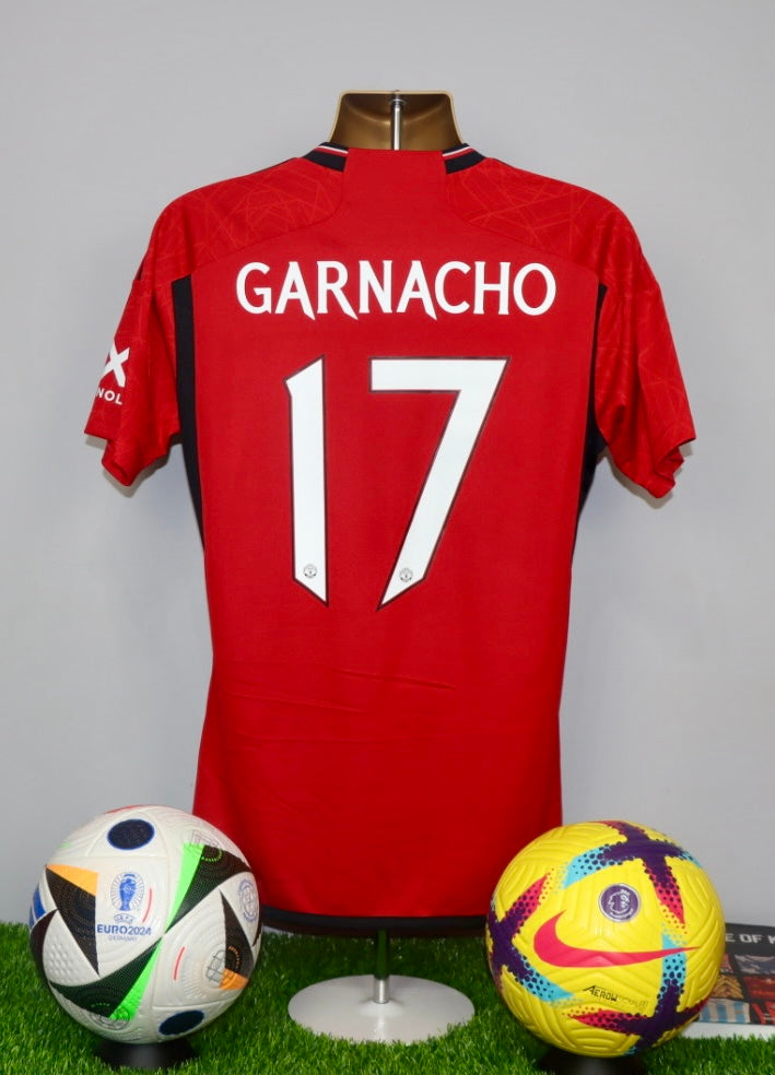 GARNACHO 17 FA Cup Detail Manchester United 2023/24 Home Shirt
