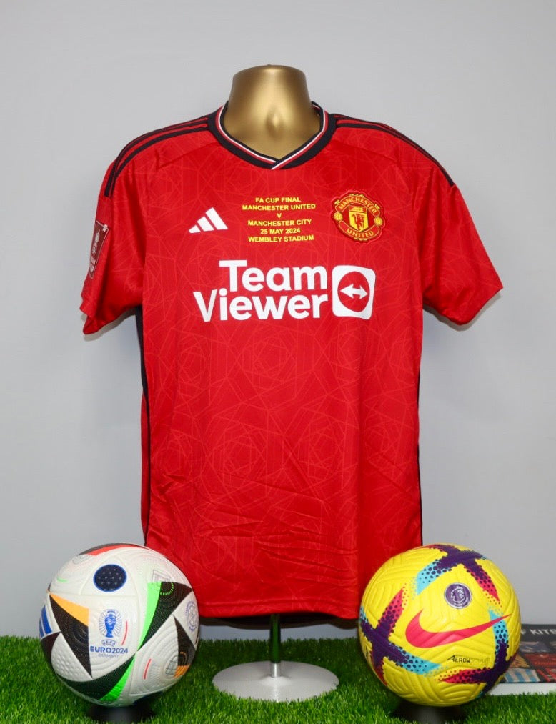 MAINOO 37 Manchester United 2023/24 FA Cup Detail Home Shirt