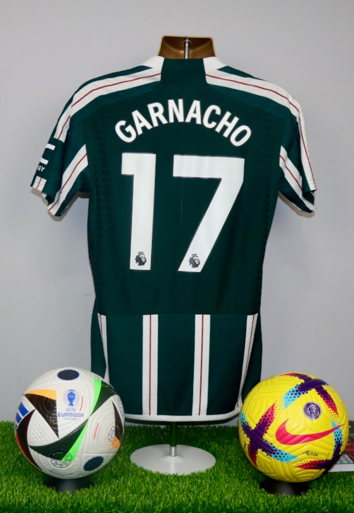 GARNACHO 17 Manchester United 2023/24 Player Issue Away Shirt