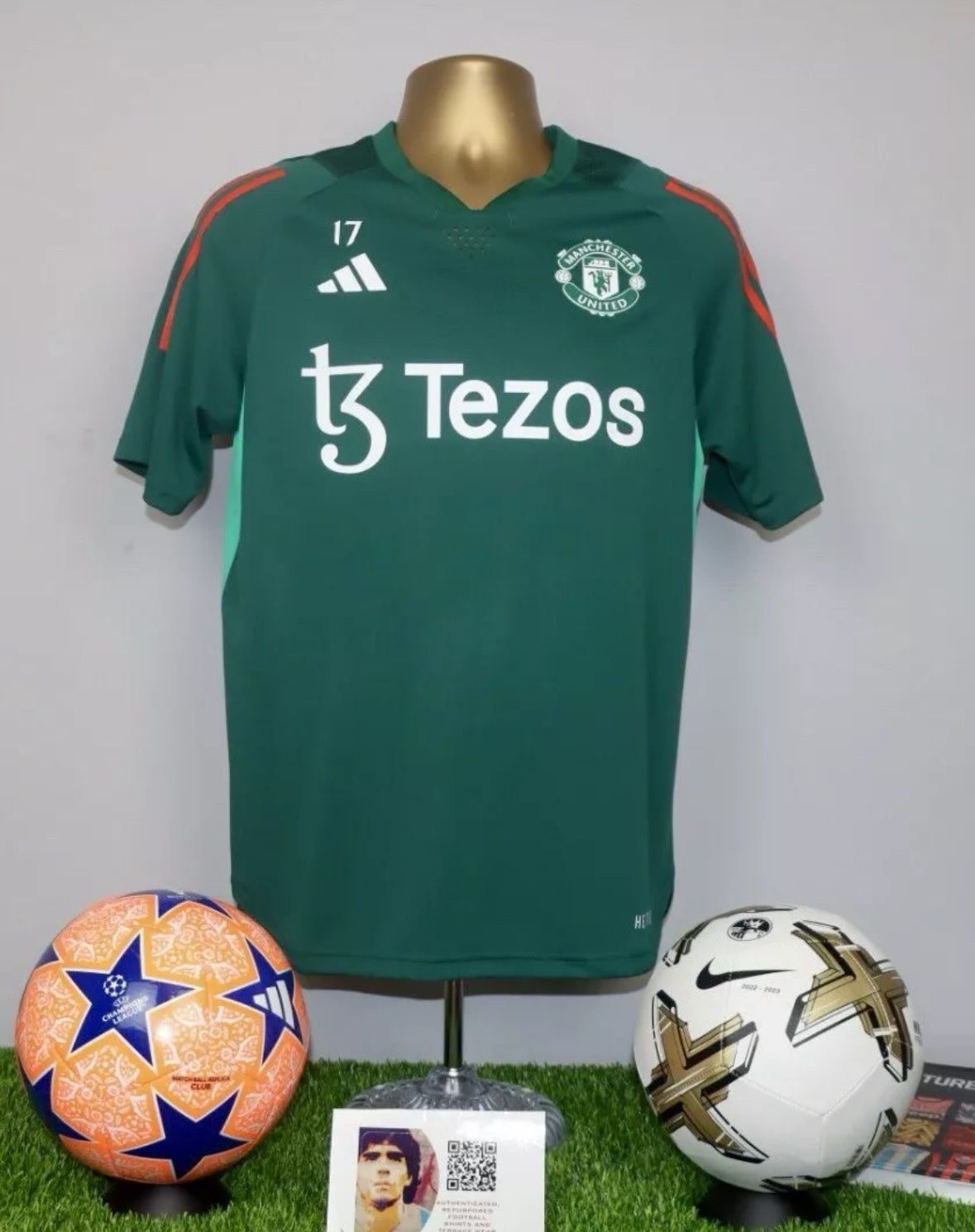 GARNACHO 17 Manchester United 2023/24 Player Issue Training T-Shirt w/ GPS pckt