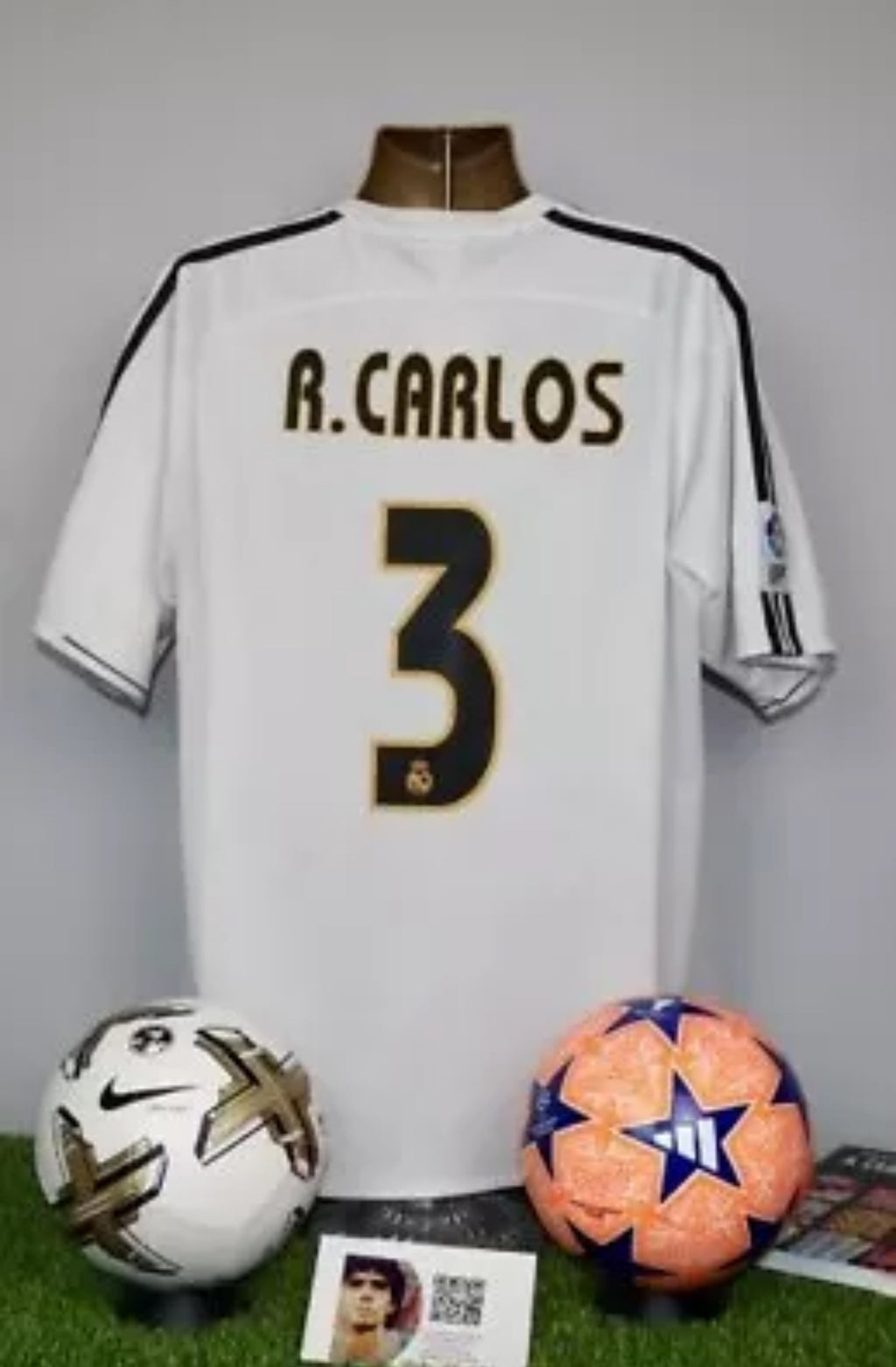 R.CARLOS 3 2003/04 Real Madrid Home Shirt