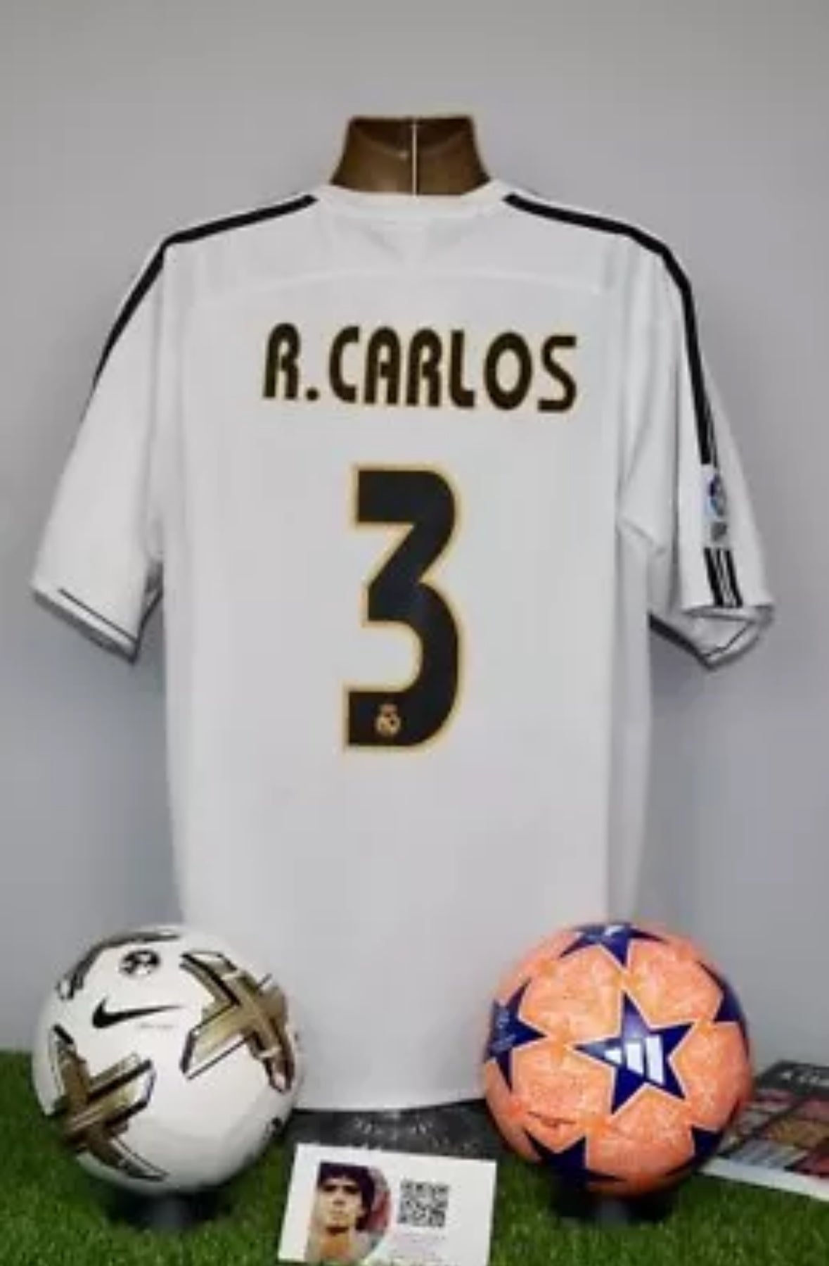 R.CARLOS 3 2003/04 Real Madrid Home Shirt