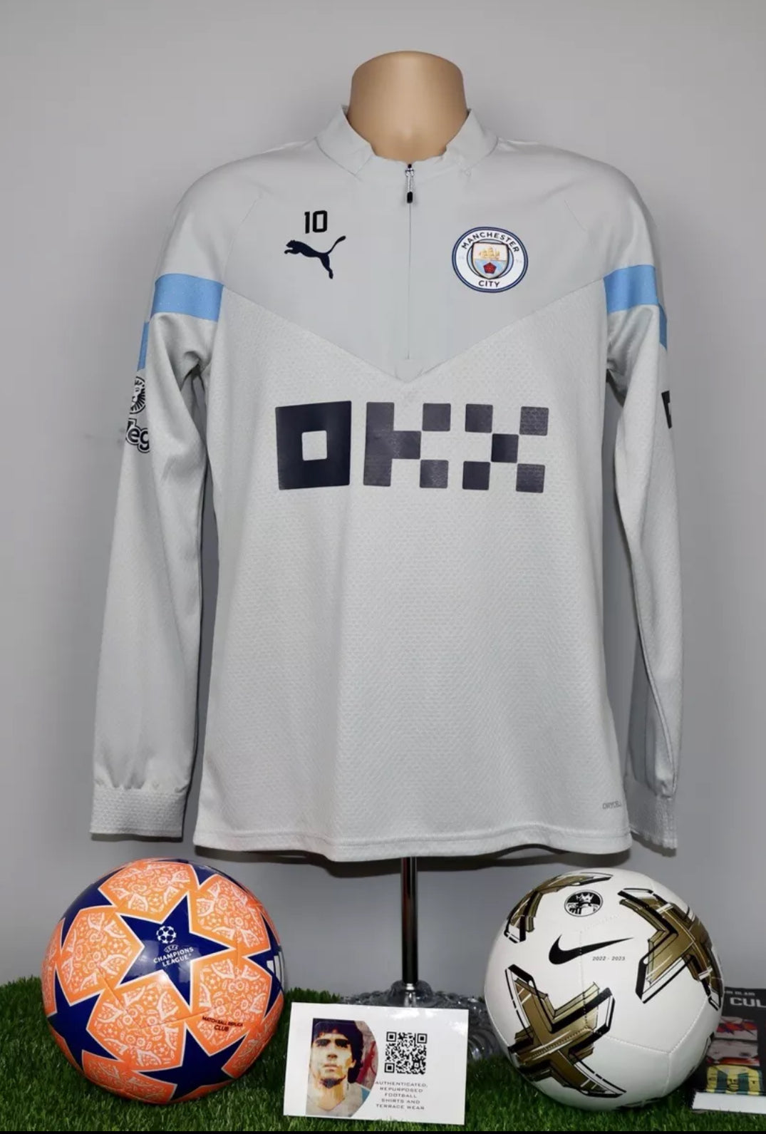 GREALISH 10 Manchester City Player Issue Worn Treble Winning Season DryCell