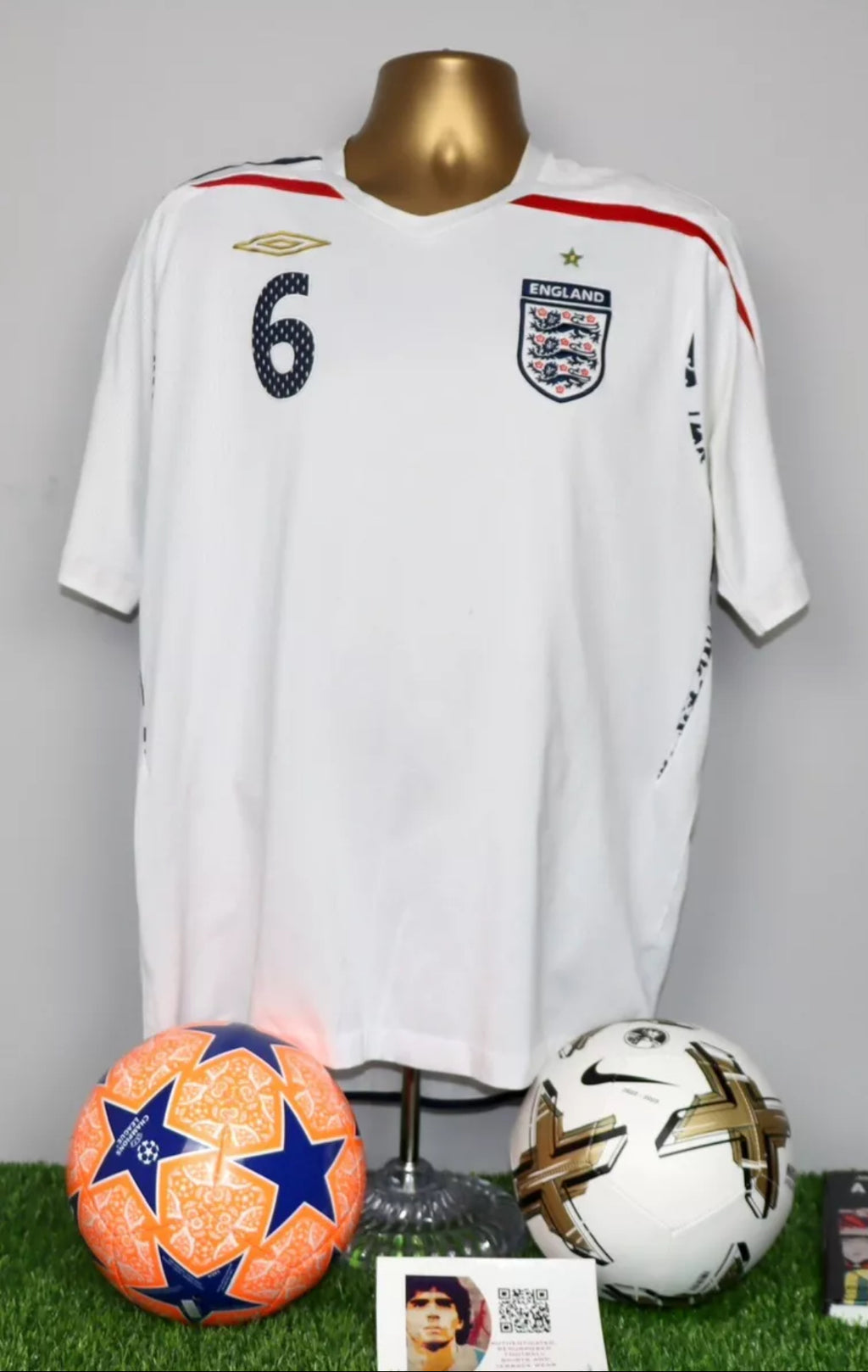 TERRY 6 England Home Shirt 2007-09