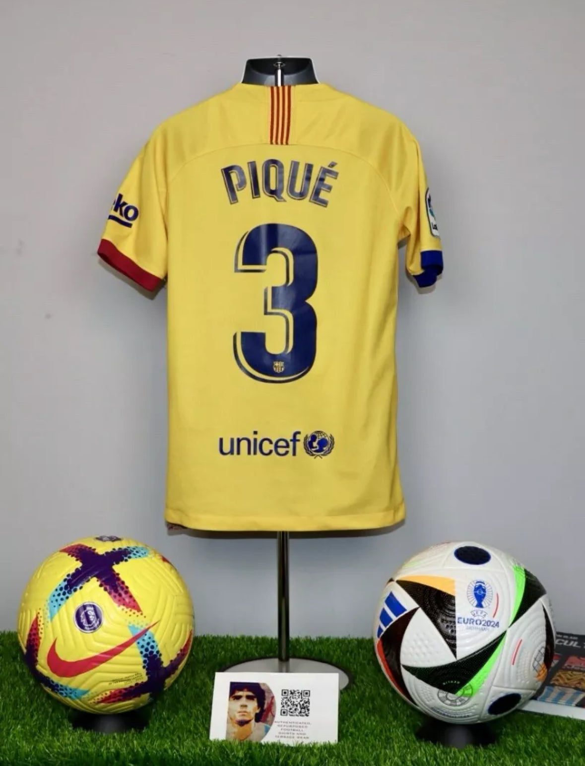 PIQUE 3 2019-20 Barcelona Away Shirt KIDS