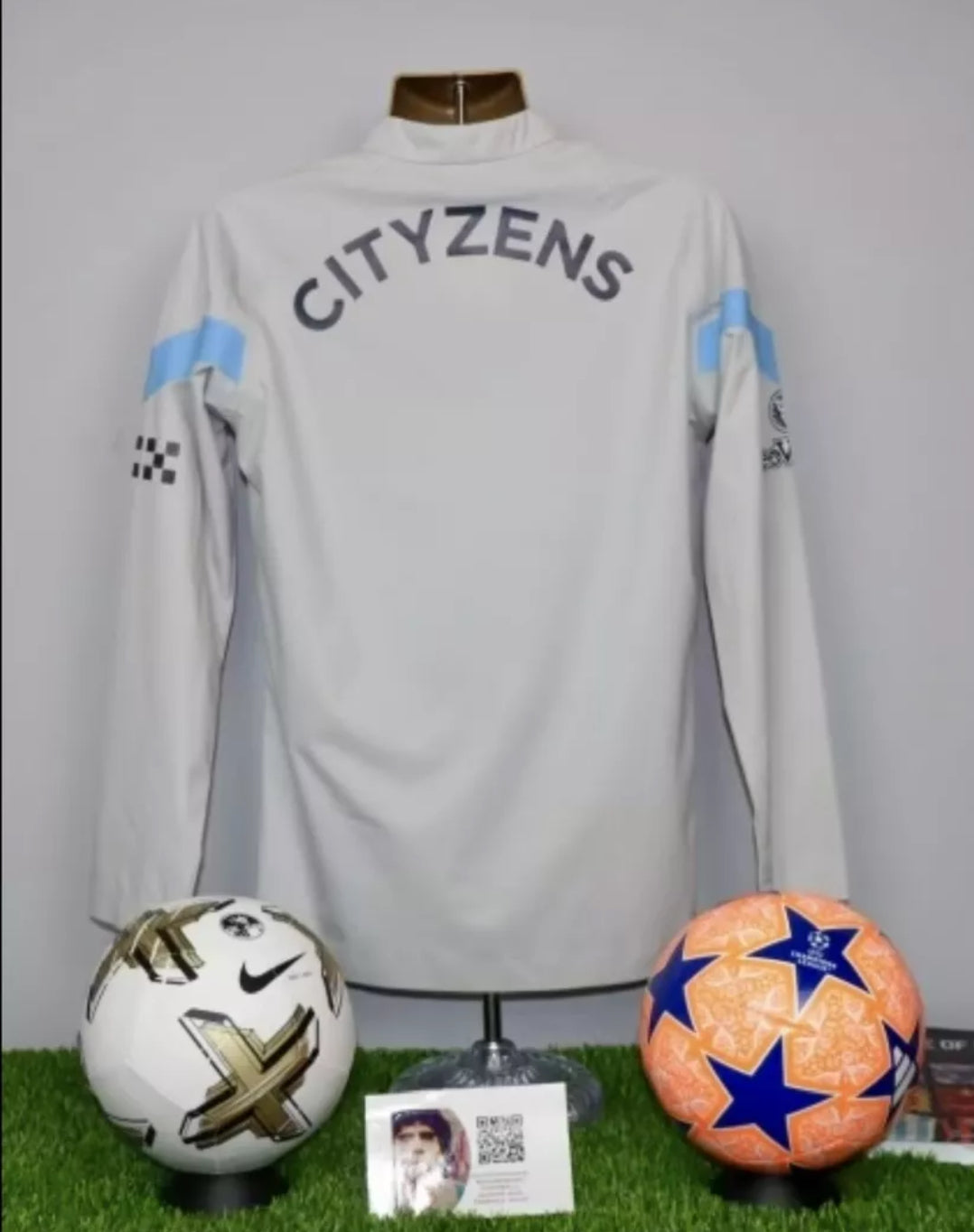 AKE 6 Manchester City Player Issue Worn Treble Winning Season RainCell