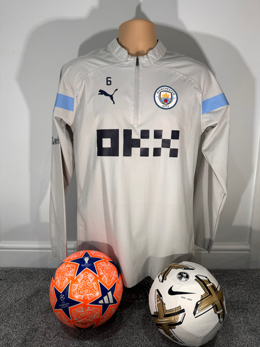 AKE 6 Manchester City Player Issue Worn Treble Winning Season RainCell