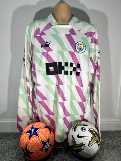 HAALAND 9 Manchester City 22/23 Player Issue/Worn Prematch Sweat Top