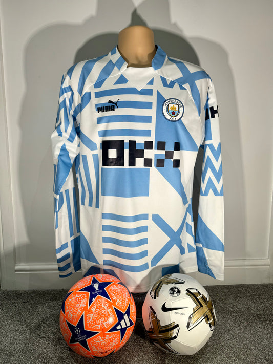 FODEN 47 Manchester City 22/23 Player Issue/Worn Prematch Sweat Top